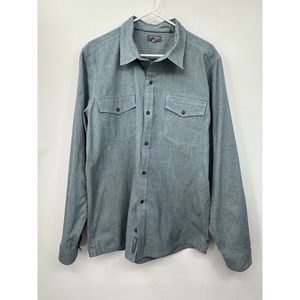Toad&Co XL Slim Fit Button Down Shirt‎ Mens Blue Grey Recycled Cotton Blend